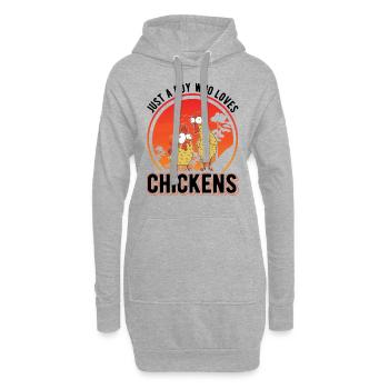 Poulets Poulailler Jeunes Poulet - Sweat-shirt à capuche long Femme - gris chiné - Devant