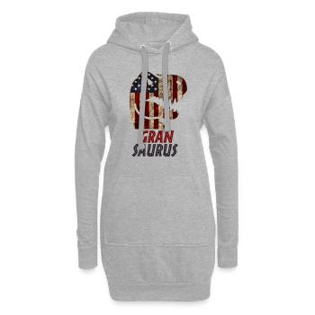 Patriotic Gran Dinosaur - Hoodie-Kleid - Grau meliert - Vorne