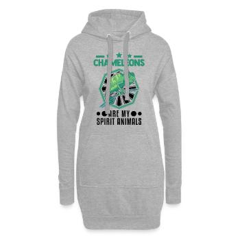 Chamäleon Spirit Animal Chameleon - Hoodie-Kleid - Grau meliert - Vorne