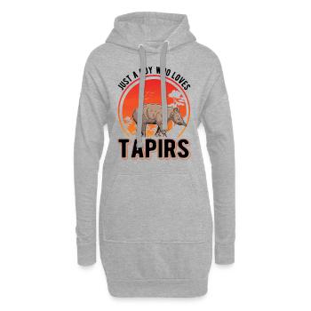 Just a Boy who loves Tapirs - Hoodie-Kleid - Grau meliert - Vorne