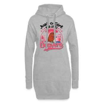 Just a Girl Who loves Beavers Biber - Hoodie-Kleid - Grau meliert - Vorne