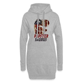 Patriotic Papster Dinosaur - Hoodie-Kleid - Grau meliert - Vorne