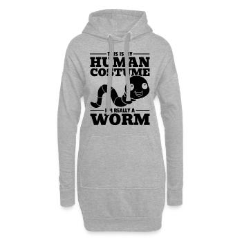 Das ist mein menschliches Kostüm Ich bin wirklich - Hoodie-Kleid - Grau meliert - Vorne