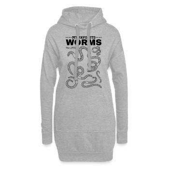 Meine Lieblingswürmer Kompostwürmer Netter - Hoodie-Kleid - Grau meliert - Vorne