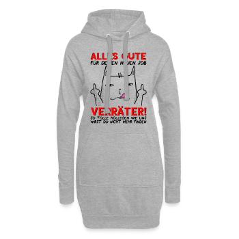 Jobwechsel Neuer Job Abschied Abschiedsgeschenk - Hoodie-Kleid - Grau meliert - Vorne
