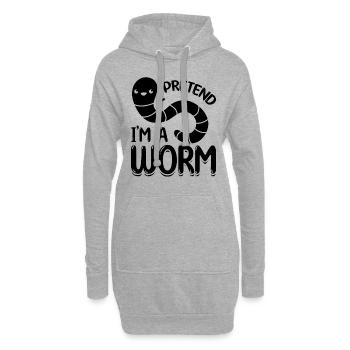 Tu so, als wäre ich ein Wurm Cute Worm Composting - Hoodie-Kleid - Grau meliert - Vorne