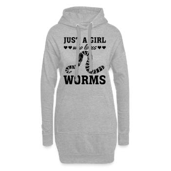 Worm Lover Girl - Juste une fille qui vermifuge - Sweat-shirt à capuche long Femme - gris chiné - Devant