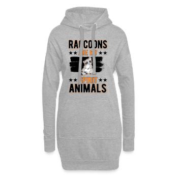 Waschbär Spirit Animal Raccoon - Hoodie-Kleid - Grau meliert - Vorne