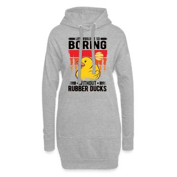 Canard en caoutchouc Cadeau Canard Grinçant Canard Bain Canard - Sweat-shirt à capuche long Femme - gris chiné - Devant