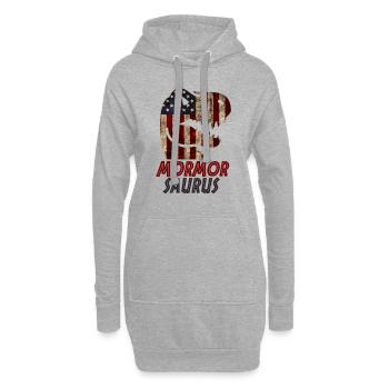 Patriotic Mormor Dinosaur - Hoodie-Kleid - Grau meliert - Vorne
