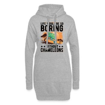 Chameleon Cadeau Caméléon - Sweat-shirt à capuche long Femme - gris chiné - Devant