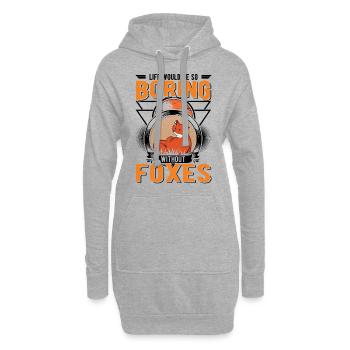 La vie serait si ennuyeuse sans Foxes Fuchs - Sweat-shirt à capuche long Femme - gris chiné - Devant