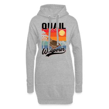 Wachtelflüsterer Wachtel Flüsterer Chuchoteur de caille - Sweat-shirt à capuche long Femme - gris chiné - Devant