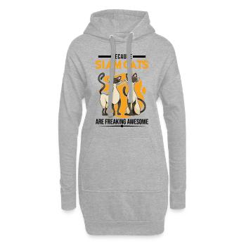 Parce que les chats siam sont des chats siamois géniaux - Sweat-shirt à capuche long Femme - gris chiné - Devant