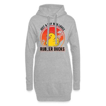 Canard en caoutchouc Jeune Canard grinçant Canard de bain - Sweat-shirt à capuche long Femme - gris chiné - Devant