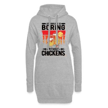 Poulailler de producteur de cadeaux de poulet - Sweat-shirt à capuche long Femme - gris chiné - Devant