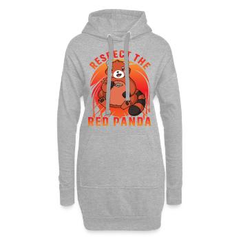 Respectez le panda roux - Sweat-shirt à capuche long Femme - gris chiné - Devant