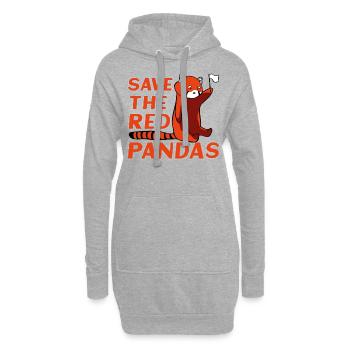 Save the Red Pandas - Hoodie-Kleid - Grau meliert - Vorne