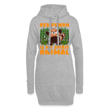 Red Panda is my Spirit Animal - Hoodie-Kleid - Grau meliert - Vorne