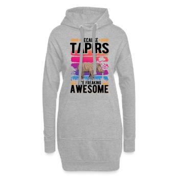 Because Tapirs are freaking awesome - Hoodie-Kleid - Grau meliert - Vorne