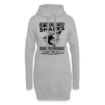 Si tu n’aimes pas les requins, tu deviendras moi - Sweat-shirt à capuche long Femme - gris chiné - Devant