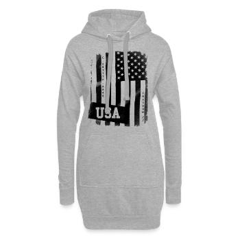 Drapeau des États-Unis - Sweat-shirt à capuche long Femme - gris chiné - Devant
