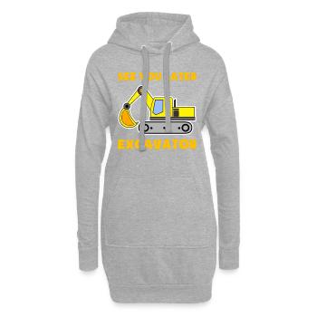 Excavatrice Chantier de construction Ouvrier de la construction Construction Plus tard Je Cadeau - Sweat-shirt à capuche long Femme - gris chiné - Devant