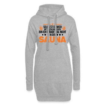 Sauna Shirt Saunieren Saunagänger - Hoodie-Kleid - Grau meliert - Vorne