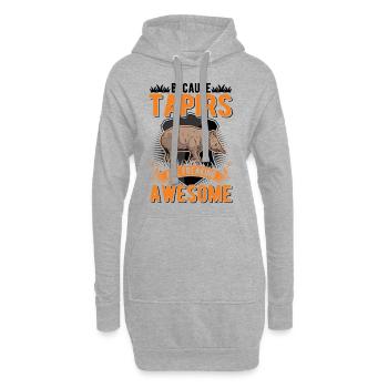 Because Tapirs are freaking awesome - Hoodie-Kleid - Grau meliert - Vorne