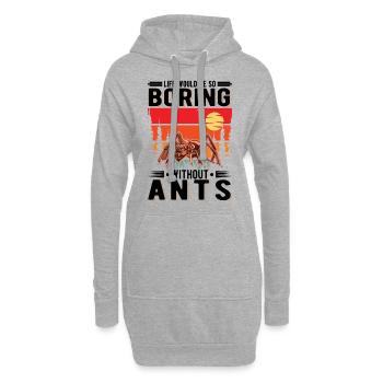 Ameisen Geschenk Ameisenfarm Ameisenhaufen - Hoodie-Kleid - Grau meliert - Vorne