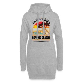 Dragon barbu Cadeau Dragon barbu - Sweat-shirt à capuche long Femme - gris chiné - Devant