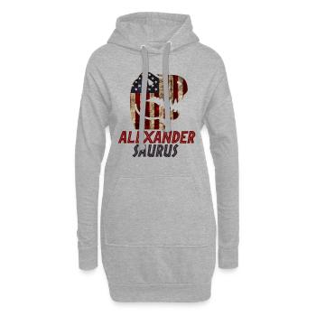Patriotique Alexander Dinosaur Alexandersaurus - Sweat-shirt à capuche long Femme - gris chiné - Devant