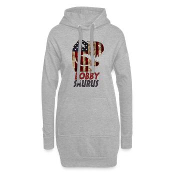 Patriotique Bobby Dinosaur Bobbysaurus - Sweat-shirt à capuche long Femme - gris chiné - Devant