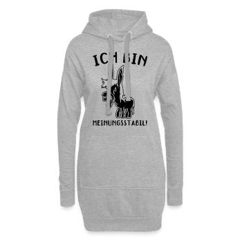 Ich Bin Meinungsstabil Lustiger Esel Spruch - Hoodie-Kleid - Grau meliert - Vorne