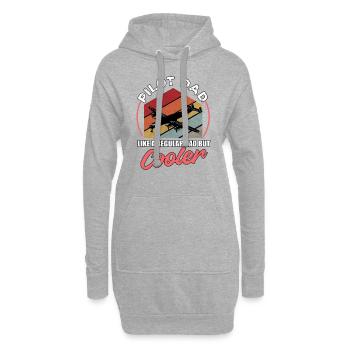 Flugzeug Pilot Fliegen Vater Cooler I Geschenk - Hoodie-Kleid - Grau meliert - Vorne