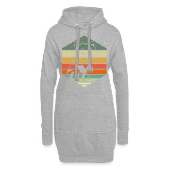 Katzenbär Kleiner Panda Retro - Hoodie-Kleid - Grau meliert - Vorne