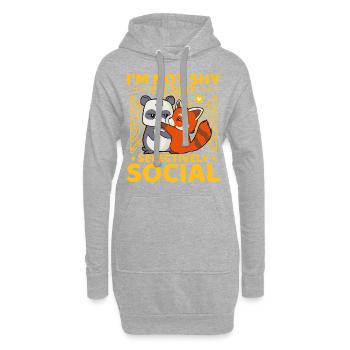 I'm not shy I'm just selevtively Social - Hoodie-Kleid - Grau meliert - Vorne