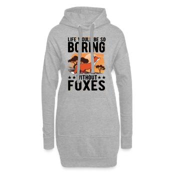 La vie serait si ennuyeuse sans Foxes Fuchs - Sweat-shirt à capuche long Femme - gris chiné - Devant
