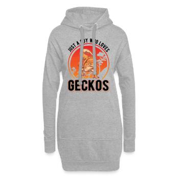 Gecko Junge Leopardengecko - Hoodie-Kleid - Grau meliert - Vorne