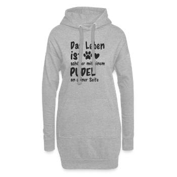 Pudel machen das Leben schöner - Hoodie-Kleid - Grau meliert - Vorne