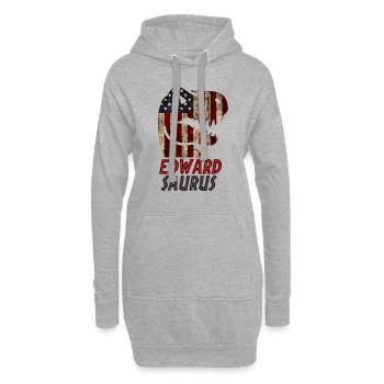 Patriotic Edward Dinosaur Edwardsaurus - Hoodie-Kleid - Grau meliert - Vorne