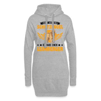 Leonberger Schutzengel - Hoodie-Kleid - Grau meliert - Vorne
