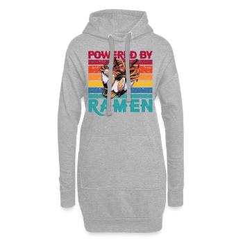 Propulsé par Ramen - Sweat-shirt à capuche long Femme - gris chiné - Devant