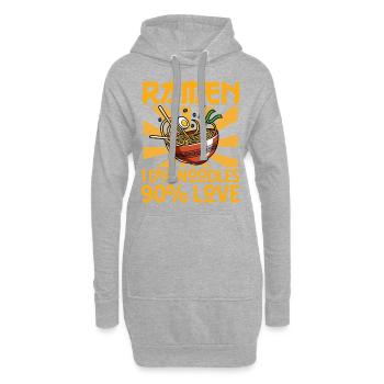 Ramen 10% Noodles 90% Love - Hoodie-Kleid - Grau meliert - Vorne