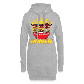 But first Ramen - Hoodie-Kleid - Grau meliert - Vorne