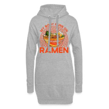 My Body fonctionne sur Ramen - Sweat-shirt à capuche long Femme - gris chiné - Devant