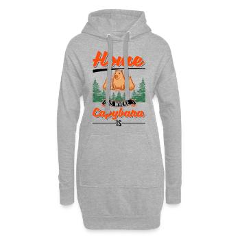 Capybara Accueil Capybara Capibara - Sweat-shirt à capuche long Femme - gris chiné - Devant