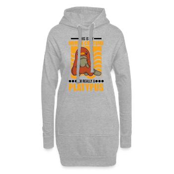 Costume d’ornithorynque d’Halloween - Sweat-shirt à capuche long Femme - gris chiné - Devant