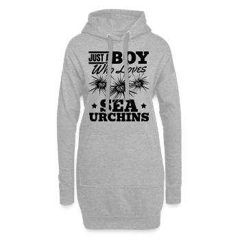 Sea Urchin Boys - Just a boy who loves sea urchins - Hoodie Dress - heather grey - Front