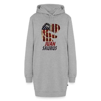 Patriotic Juan Dinosaur Juansaurus - Hoodie-Kleid - Grau meliert - Vorne